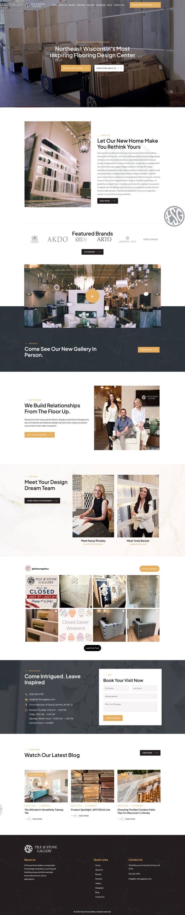 Tile and stone flooring showroom website designed by Sites Partner