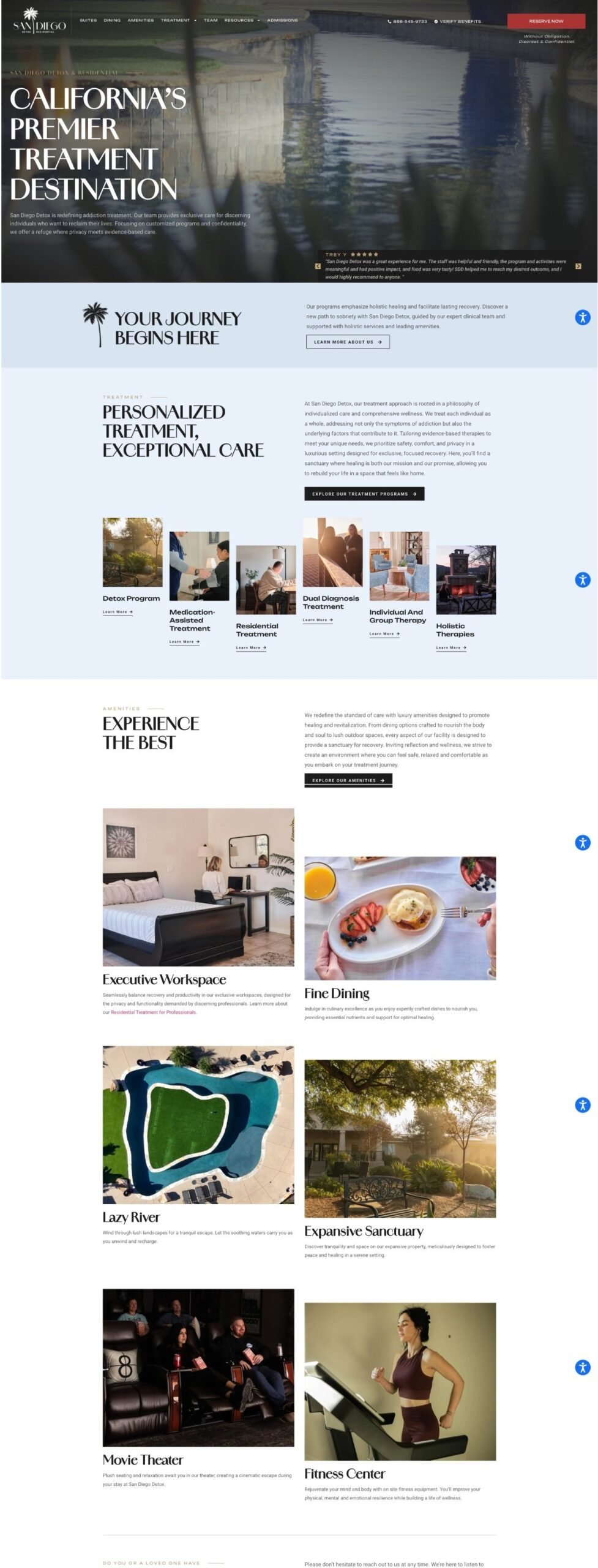 Detox and residential treatment centre website designed by Sites Partner