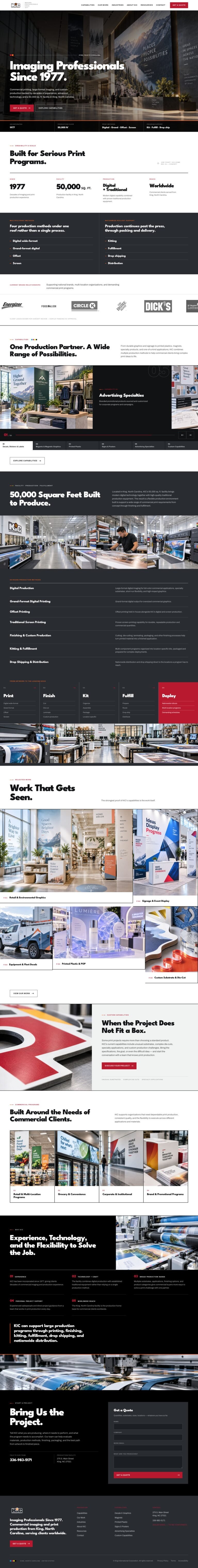 Commercial print and imaging website designed by Sites Partner