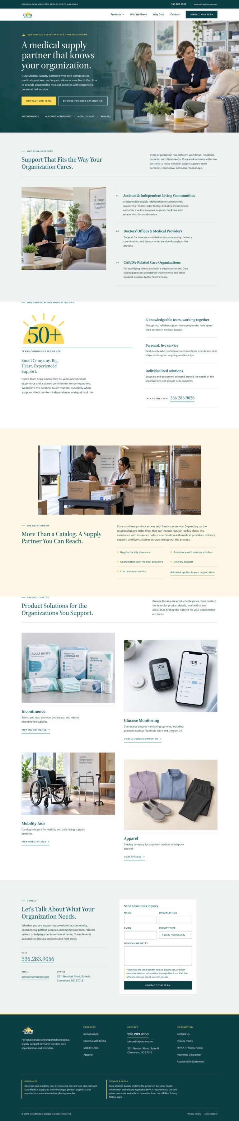 Medical supply distribution website designed by Sites Partner